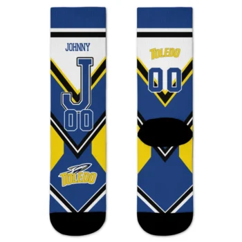 Toledo Rockets Socks Custom Arrow Blocks Blue Best Selling