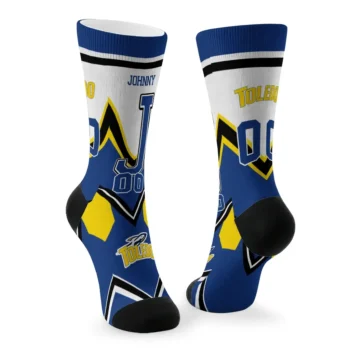 Toledo Rockets Socks Custom Arrow Blocks Blue Fashion Forward