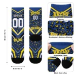 Toledo Rockets Socks Custom Leopard Print Blue Black Best Selling