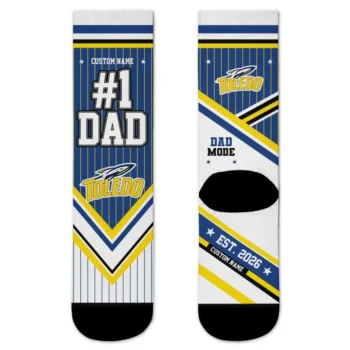 Toledo Rockets Socks Custom Pinstripe Chevron Blue White Best Selling