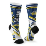 Toledo Rockets Socks Custom Pinstripe Chevron Blue White Best Selling
