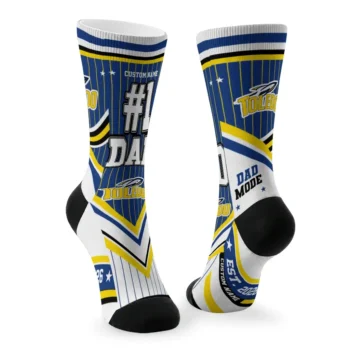 Toledo Rockets Socks Custom Pinstripe Chevron Blue White Fashion Forward