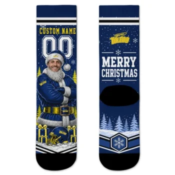 Toledo Rockets Socks Custom Snowy Scene Blue White Best Selling