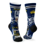 Toledo Rockets Socks Custom Snowy Scene Blue White Best Selling