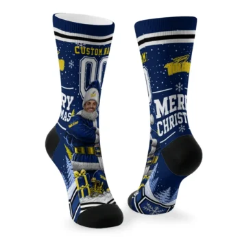 Toledo Rockets Socks Custom Snowy Scene Blue White Fashion Forward