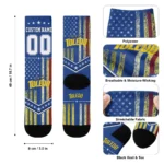 Toledo Rockets Socks Custom Star Stripes Blue White Best Selling