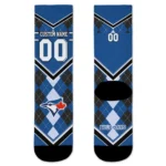 Toronto Blue Jays Socks Custom Argyle Pattern Blue Best Selling
