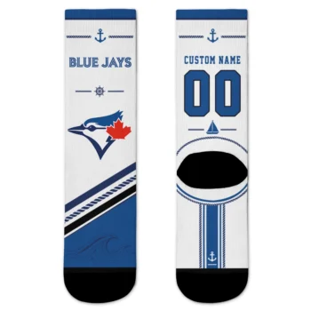 Toronto Blue Jays Socks - Custom Nautical Icons Blue White