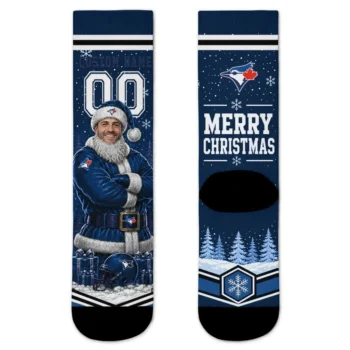 Toronto Blue Jays Socks Custom Snowy Scene Blue White Best Selling