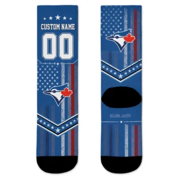 Toronto Blue Jays Socks Custom Star Stripes Blue White Best Selling