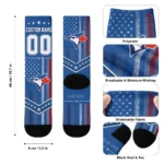 Toronto Blue Jays Socks Custom Star Stripes Blue White Best Selling