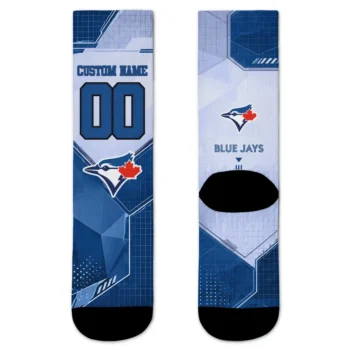 Toronto Blue Jays Socks Personalized Geometric Tech Blue Best Selling