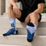 Toronto Blue Jays Socks Personalized Geometric Tech Blue Best Selling