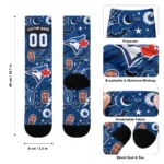 Toronto Blue Jays Socks Personalized Scattered Icons Blue Best Selling