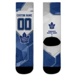Toronto Maple Leafs Socks Custom Geometric Tech Blue Best Selling