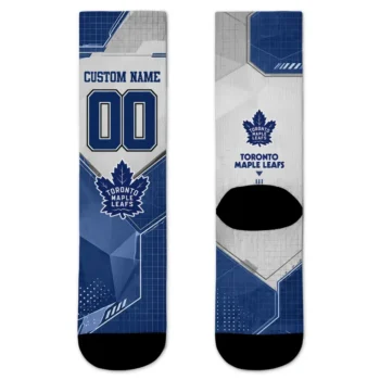 Toronto Maple Leafs Socks Custom Geometric Tech Blue Best Selling