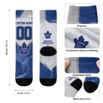 Toronto Maple Leafs Socks Custom Geometric Tech Blue Best Selling