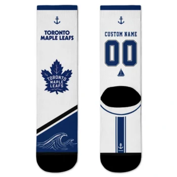 Toronto Maple Leafs Socks - Customized Nautical Icons Blue White