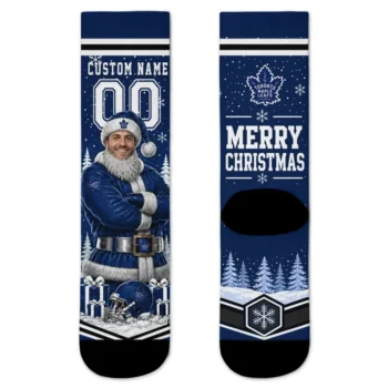 Toronto Maple Leafs Socks Customized Snowy Scene Blue White Best Selling