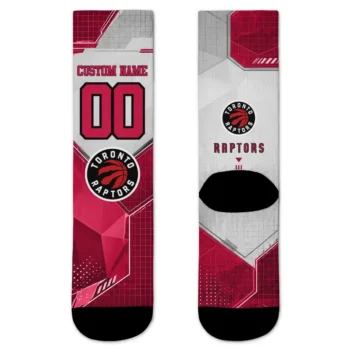 Toronto Raptors Socks Custom Geometric Tech Red Best Selling