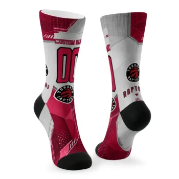 Toronto Raptors Socks Custom Geometric Tech Red Fashion Forward
