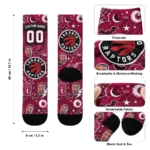 Toronto Raptors Socks Custom Scattered Icons Red Best Selling