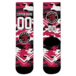Toronto Raptors Socks Custom Woodland Camo Red Best Selling