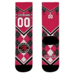 Toronto Raptors Socks Customized Argyle Pattern Red Best Selling