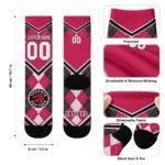 Toronto Raptors Socks Customized Argyle Pattern Red Best Selling