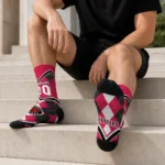 Toronto Raptors Socks Customized Argyle Pattern Red Best Selling