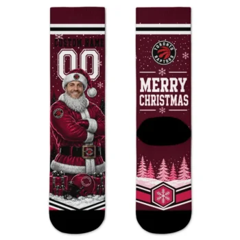 Toronto Raptors Socks Customized Snowy Scene Red White Best Selling