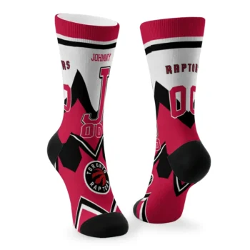 Toronto Raptors Socks Personalized Arrow Blocks Red Fashion Forward