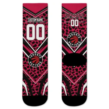 Toronto Raptors Socks Personalized Leopard Print Red Black Best Selling