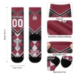 Troy Trojans Socks Personalized Argyle Pattern Red Best Selling