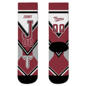 Troy Trojans Socks Personalized Arrow Blocks Red Best Selling