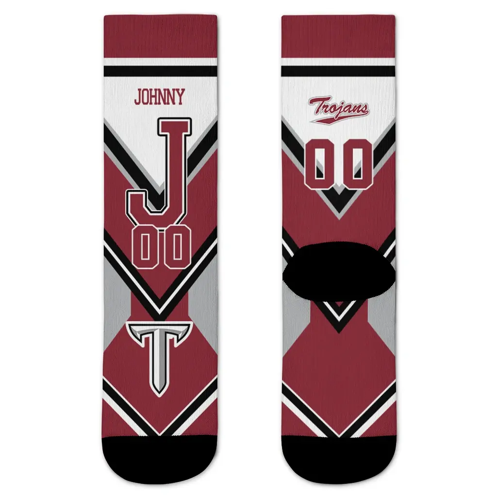 Troy Trojans Socks Personalized Arrow Blocks Red Best Selling Troy Trojans Socks Personalized Arrow Blocks Red Best Selling