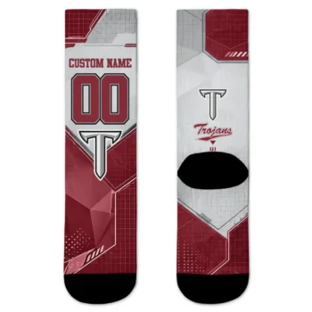 Troy Trojans Socks Personalized Geometric Tech Red Best Selling