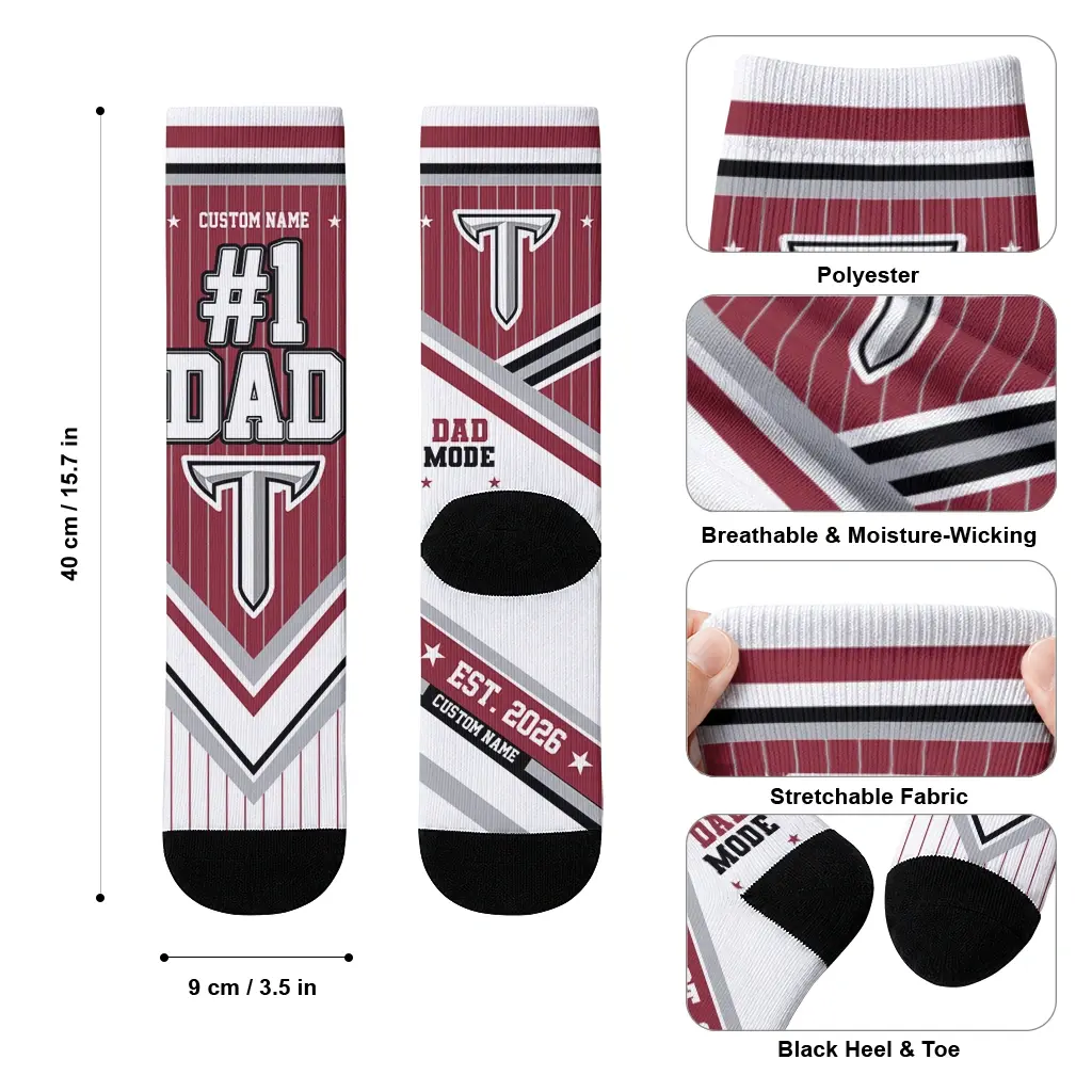 Troy Trojans Socks Personalized Pinstripe Chevron Red White High Quality Troy Trojans Socks Personalized Pinstripe Chevron Red White High Quality