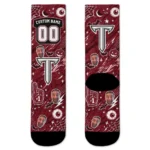 Troy Trojans Socks Personalized Scattered Icons Red Best Selling