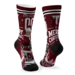 Troy Trojans Socks Personalized Snowy Scene Red White Best Selling