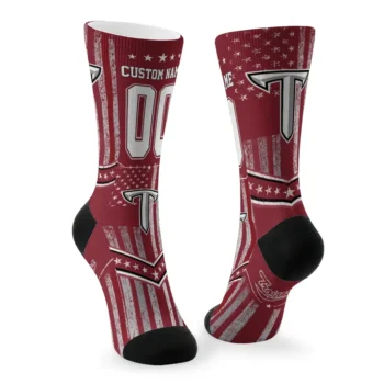 Troy Trojans Socks Personalized Star Stripes Red White Fashion Forward