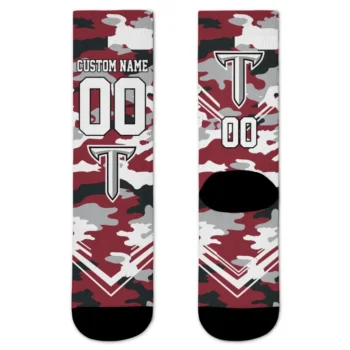 Troy Trojans Socks Personalized Woodland Camo Red Best Selling