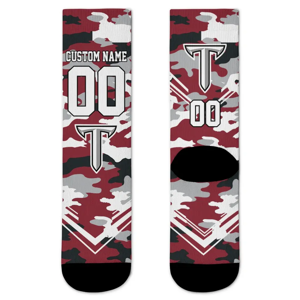 Troy Trojans Socks Personalized Woodland Camo Red Best Selling Troy Trojans Socks Personalized Woodland Camo Red Best Selling