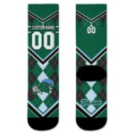 Tulane Green Wave Socks Customized Argyle Pattern Green Best Selling