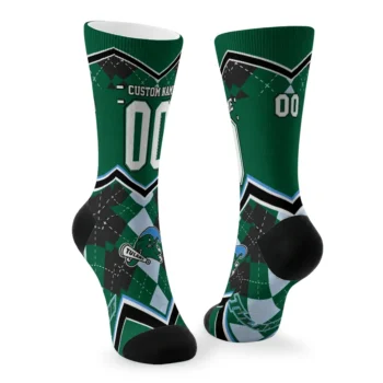 Tulane Green Wave Socks Customized Argyle Pattern Green Fashion Forward