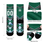 Tulane Green Wave Socks Customized Argyle Pattern Green Best Selling