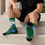 Tulane Green Wave Socks Customized Arrow Blocks Green Best Selling