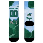Tulane Green Wave Socks Customized Geometric Tech Green Best Selling