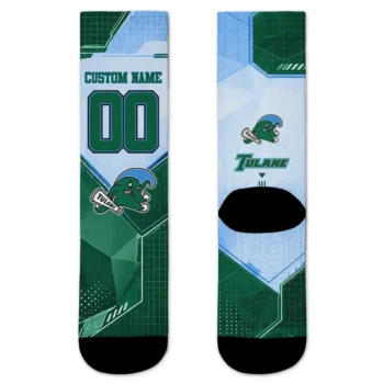 Tulane Green Wave Socks Customized Geometric Tech Green Best Selling