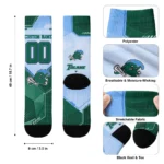 Tulane Green Wave Socks Customized Geometric Tech Green Best Selling